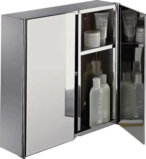 argos stainless steel double mirrored door bathroom cabinet|wall mounted mirrored bathroom cabinets.